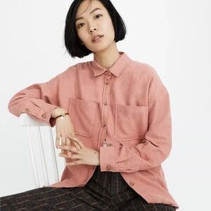 100% Cotton Madewell Shacket Flannel Shirt Jacket | Size M
